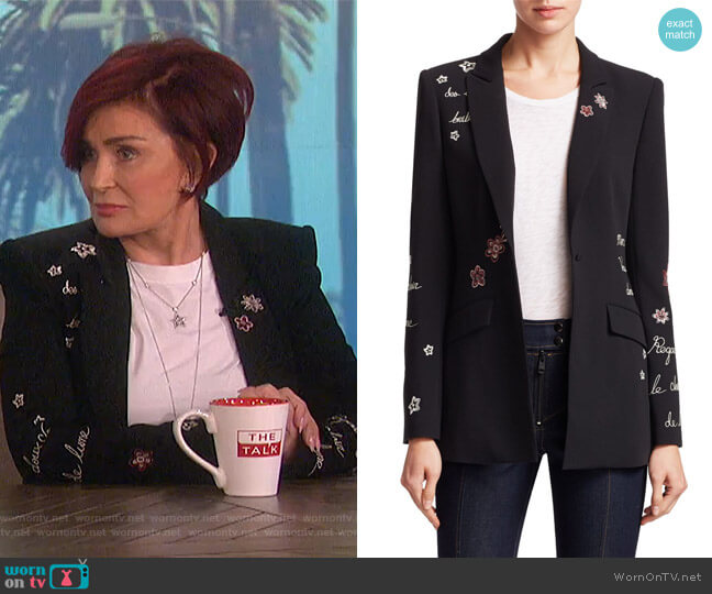 Cinq a Sept Estelle Jacket worn by Sharon Osbourne on The Talk