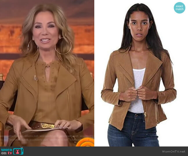 Clara Sunwoo Liquid Leather Zip Jacket worn by Kathie Lee Gifford on Today