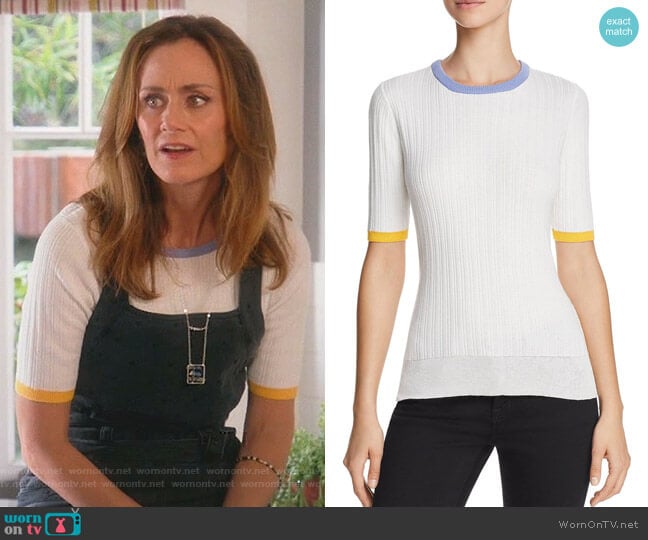 Derek Lam 10 Crosby Ribbed Cotton-Blend Top worn by Maya (Diane Farr) on Splitting Up Together