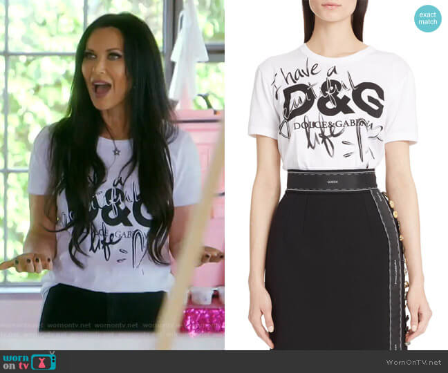 Dolce & Gabbana Beautiful Life Graphic Tee worn by LeeAnne Locken on The Real Housewives of Dallas