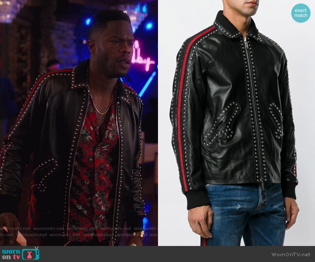 Dsquared2 Studded Leather Jacket worn by Jeff Colby (Sam Adegoke) on Dynasty