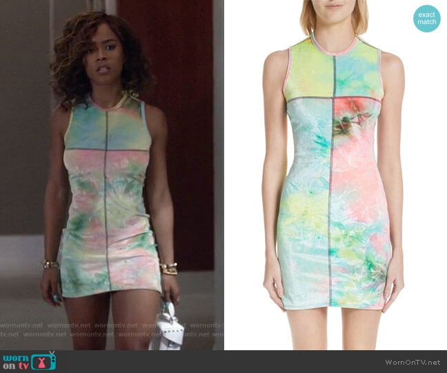 EcKhaus Latta Tie Dye Velour Minidress worn by Tiana Brown (Serayah McNeill) on Empire