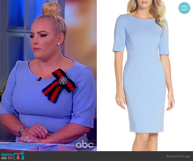 Eliza J Bateau Neck Crepe Sheath worn by Meghan McCain on The View