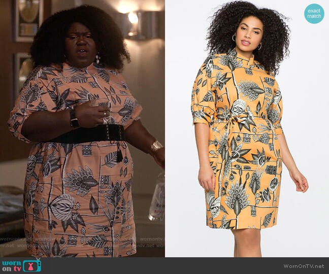 Eloquii Printed Mock Neck Dress worn by Becky (Gabourey Sidibe) on Empire
