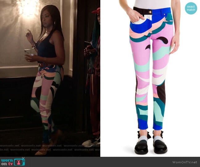 Emilio Pucci Printed Slim-Fit Jeans worn by Cookie Lyon (Taraji P. Henson) on Empire