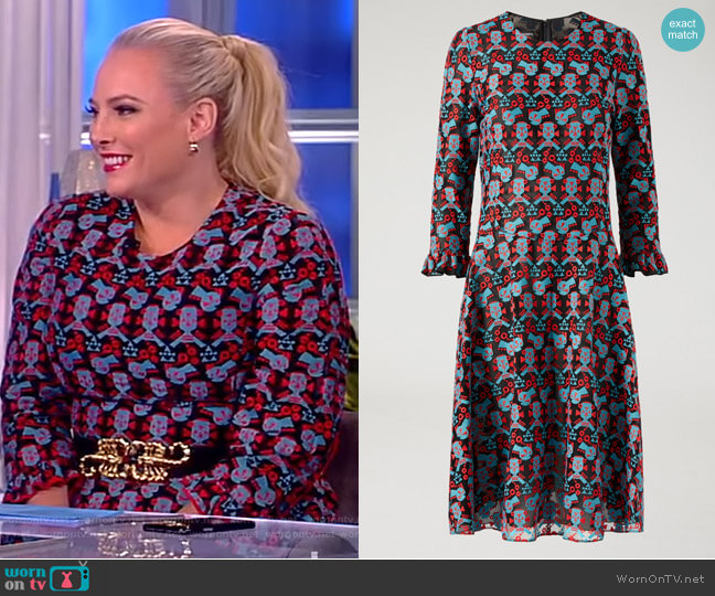 Emporio Armani Pleated dress in cyber lace worn by Meghan McCain on The View