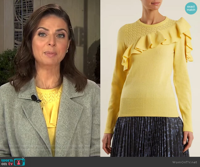 Erdem Dharma Sweater worn by Bianna Golodryga on CBS Mornings