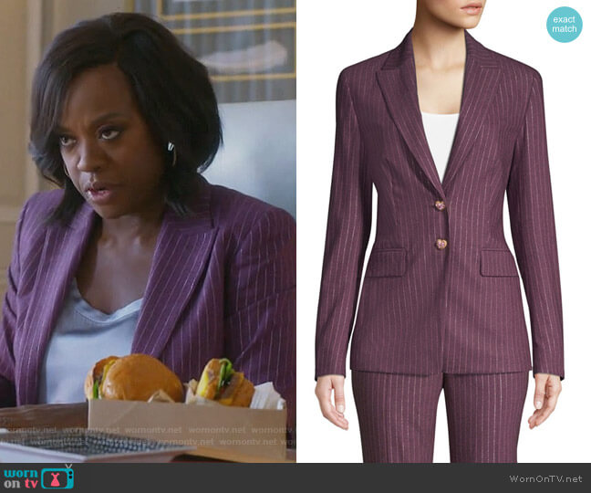 Escada Metallic Pinstripe Jacket worn by Annalise Keating (Viola Davis) on How to Get Away with Murder