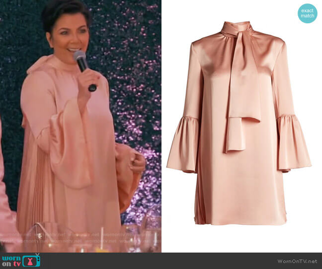 Fendi Pleated Silk Dress worn by Kris Jenner on Keeping Up with the Kardashians