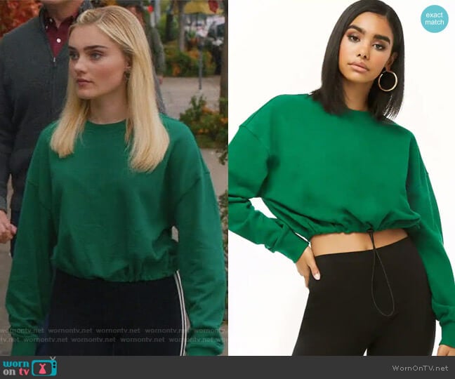 Forever 21 Drawstring-Hem Pullover worn by Taylor Otto (Meg Donnelly) on American Housewife