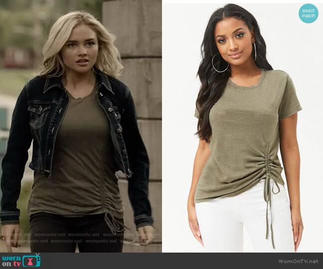 Forever 21 Ruched Drawstring Tee worn by Lauren Strucker (Natalie Alyn Lind) on The Gifted