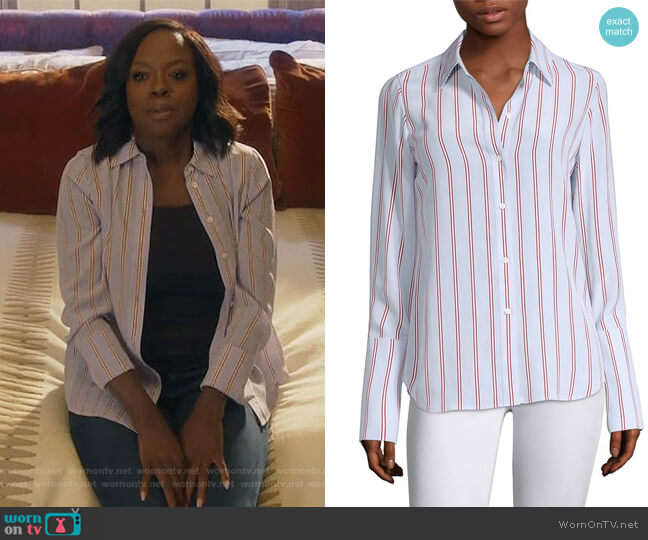 Frame Silk Button-Front Blouse