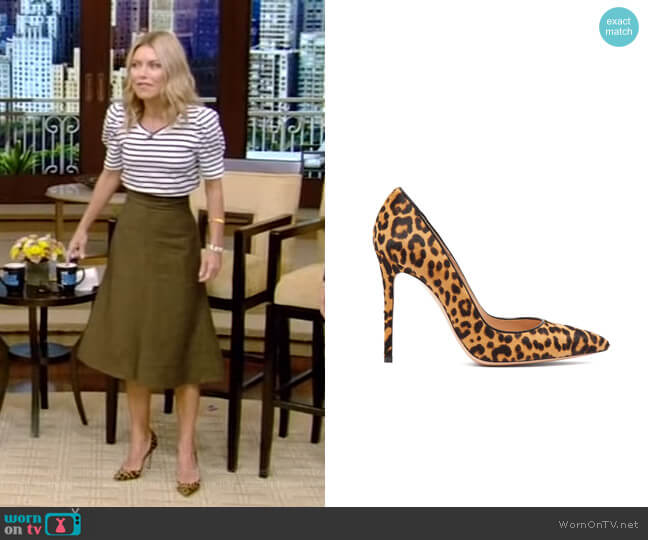 Gianvito Rossi Leopard-Print Pumps worn by Kelly Ripa on Live with Kelly and Mark