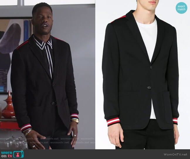 Givenchy Stripe-Trimmed Blazer worn by Jeff Colby (Sam Adegoke) on Dynasty