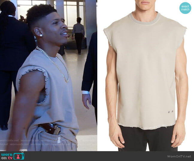 Helmut Lang Distressed Sleeveless T-Shirt worn by Hakeem Lyon (Bryshere Y. Gray) on Empire