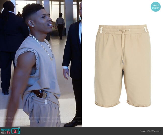 Helmut Lang Distressed Hem Cotton Shorts worn by Hakeem Lyon (Bryshere Y. Gray) on Empire