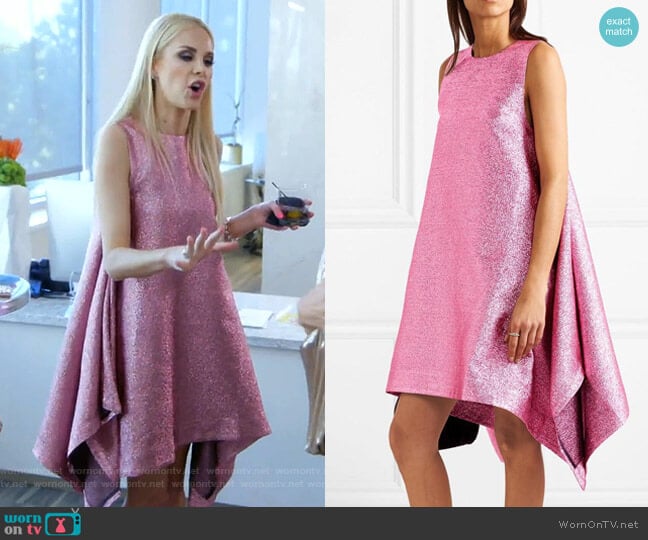 House of Holland Draped Lurex Mini Dress worn by Kameron Westcott on The Real Housewives of Dallas
