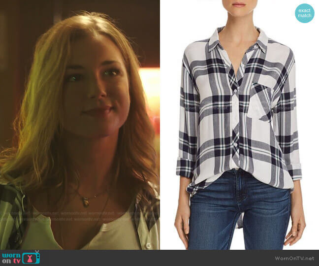 Rails Hunter Shirt in White / Navy / Forest worn by Nicolette Nevin (Emily VanCamp) on The Resident