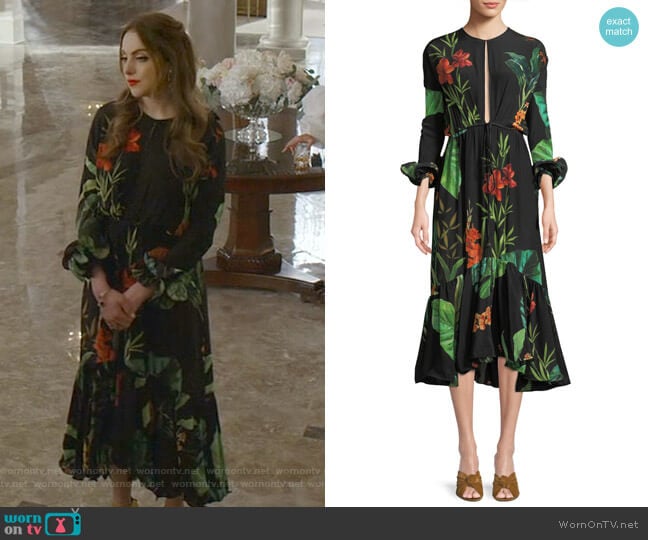 Johanna Ortiz Namibia Dress worn by Fallon Carrington (Elizabeth Gillies) on Dynasty