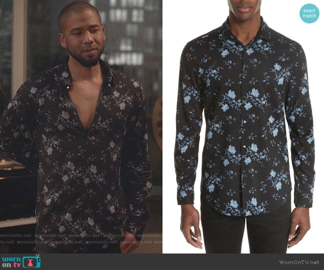 John Varvatos Slim Fit Floral Print Sport Shirt worn by Jamal Lyon (Jussie Smollett) on Empire