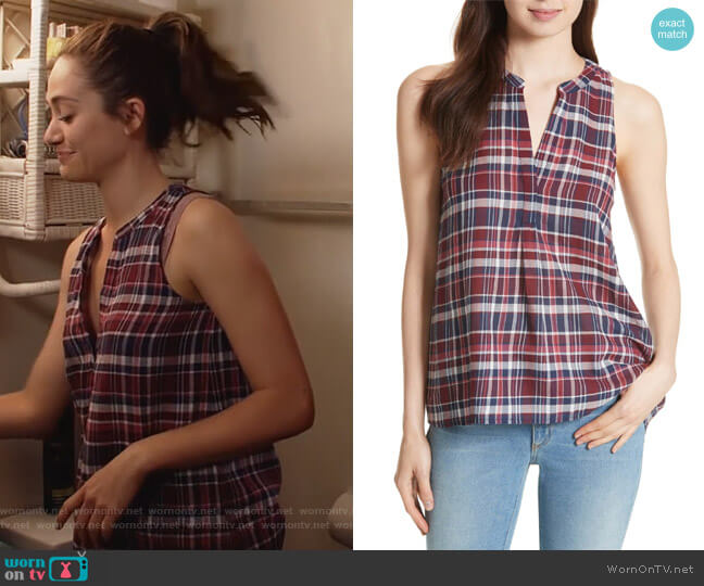 WornOnTV: Fiona's sleeveless plaid top on Shameless Emmy Rossum