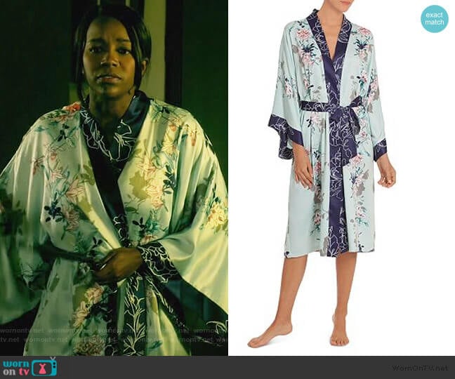 In Bloom by Jonquil Floral Kimono Wrap Robe worn by Michaela Pratt (Aja Naomi King) on How to Get Away with Murder