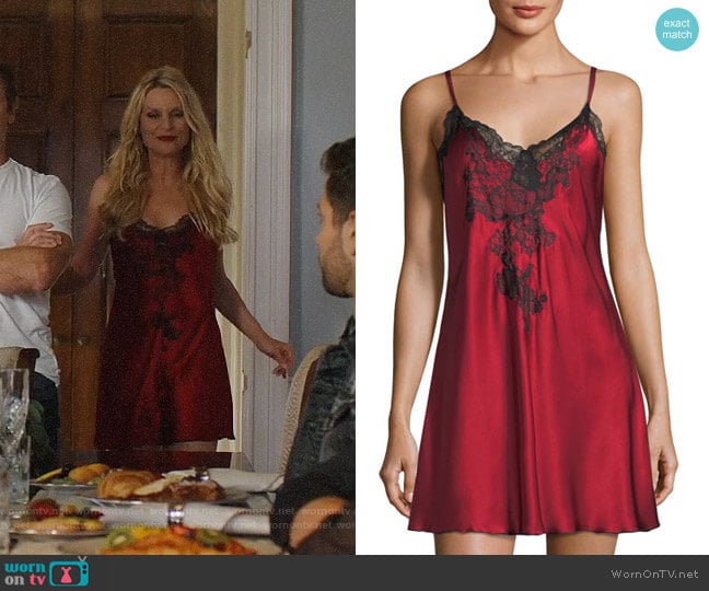 Josie Natori Camilla Chemise worn by Alexis Carrington (Elaine Hendrix) on Dynasty