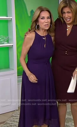 Kathie’s purple keyhole midi dress on Today