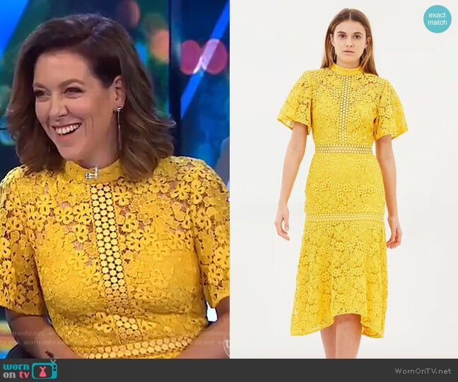 Keepsake Utopia Lace Dress worn by Gorgi Coghlan on The Project