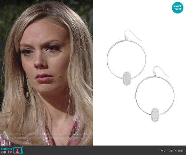 Kendra Scott Elora Frontal Hoop Earrings worn by Abby Newman (Melissa Ordway) on The Young and the Restless