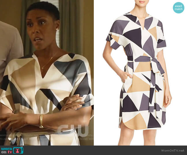 Lafayette 148 New York Jubilee Geometric-Print Dress worn by Lynn Stewart (Christine Adams) on Black Lightning