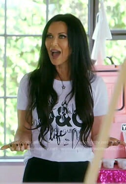 LeeAnn’s white graphic tee on The Real Housewives of Dallas