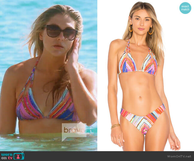 Luli Fama Zig Zag Reversible Bikini worn by Gina Kirschenheiter on The Real Housewives of Orange County