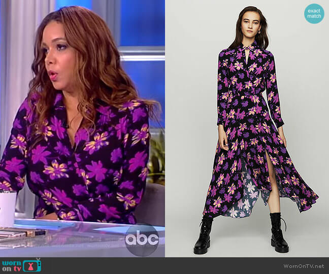Maje Ritunia dress worn by Sunny Hostin on The View