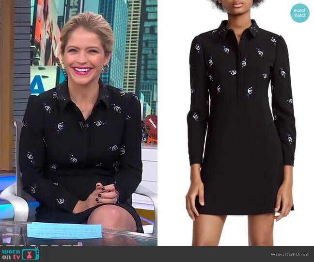 Maje Riwest Shirtdress worn by Sara Haines on Good Morning America