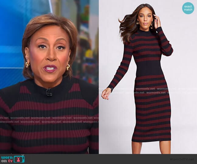 New York & Company Mock Neck Sweater Dress - Gabrielle Union Collection worn by Robin Roberts on Good Morning America