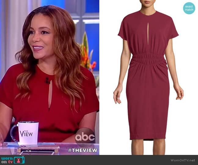 Narciso Rodriguez Crepe Jersey Cinched-Waist Dress worn by Sunny Hostin on The View