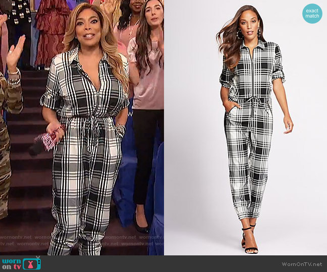 New York & Company Zip front Jumpsuit - Gabrielle Union Collection worn by Wendy Williams on The Wendy Williams Show