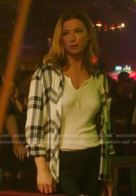 Nic’s white plaid shirt on The Resident