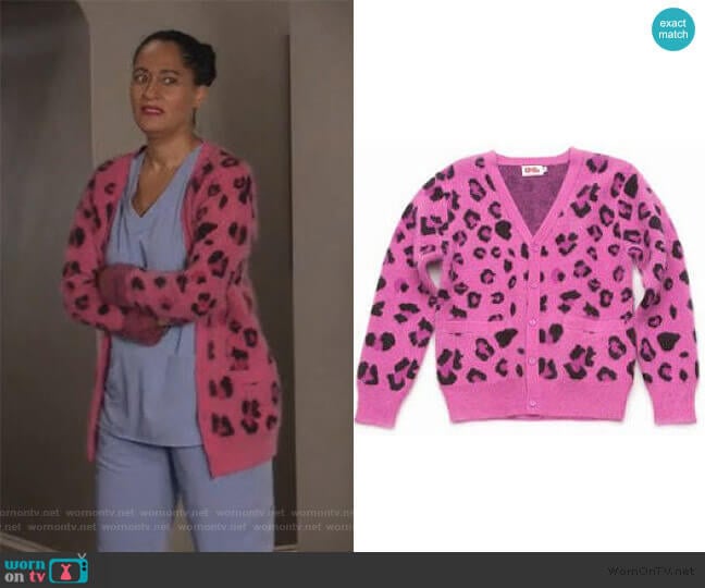 Opening Ceremony Leopard Print Cardigan worn by Rainbow Johnson (Tracee Ellis Ross) on Black-ish