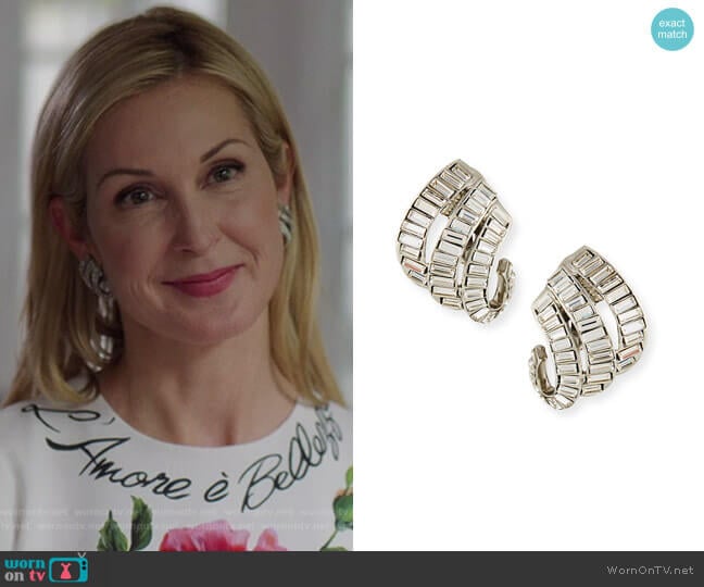 Oscar de la Renta Baroque Baguette Crystal Clip-On Earrings worn by Melissa Daniels (Kelly Rutherford) on Dynasty