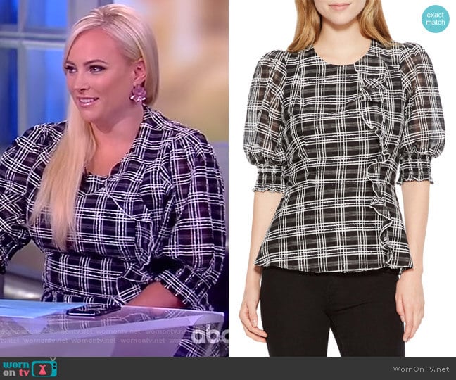 Parker Calli Check Blouse worn by Meghan McCain on The View