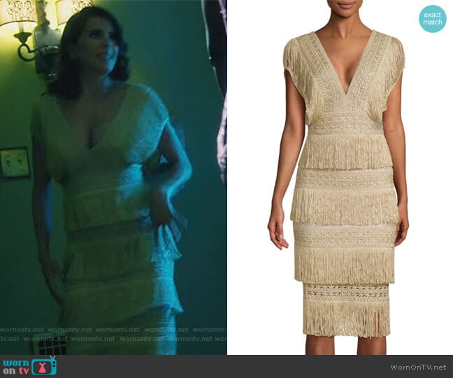 PatBO Metallic Fringe Midi Dress worn by Laurel Castillo (Karla Souza) on How to Get Away with Murder