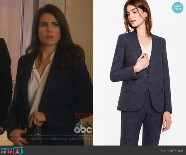 Paul Smith Polka Dots Blazer worn by Laurel Castillo (Karla Souza) on How to Get Away with Murder