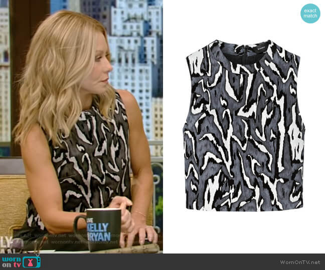 Proenza Schouler Flock Printed Crop Top worn by Kelly Ripa on Live with Kelly and Mark