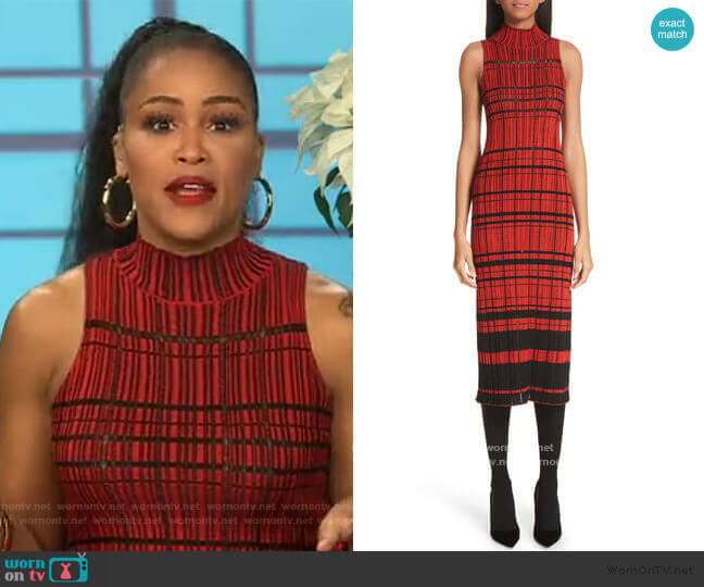 Proenza Schouler Sleeveless Stripe Knit Dress worn by Eve on The Talk