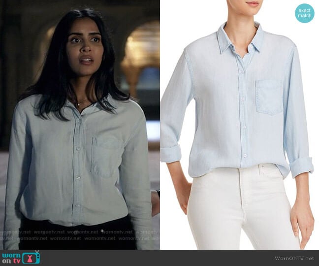 Rails Ingrid Chambray Shirt worn by Saanvi (Parveen Kaur) on Manifest