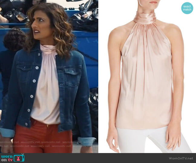 Ramy Brook Paige Top worn by Emet Kamala-Sweetzer (Sarayu Blue) on I Feel Bad