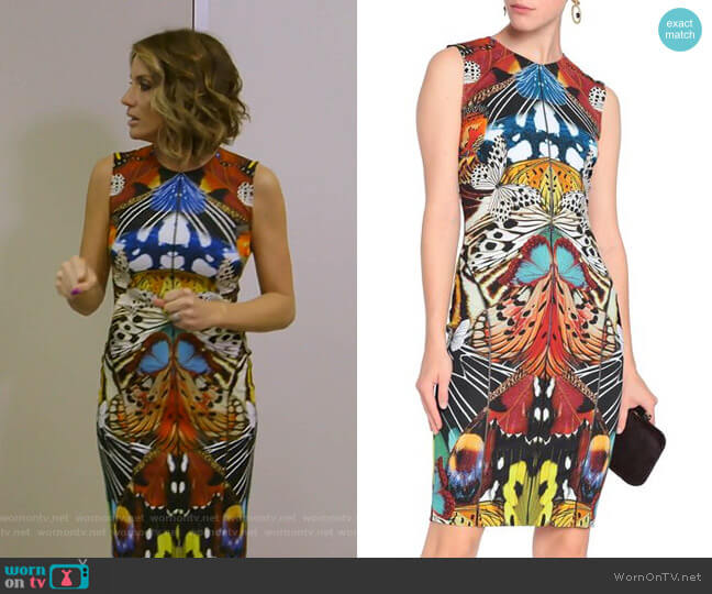 Roberto Cavalli Printed Stretch-Knit Dress worn by Cary Deuber on The Real Housewives of Dallas