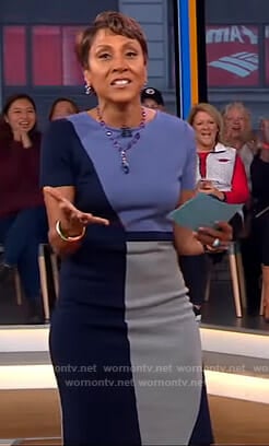 Robin’s colorblock sheath dress on Good Morning America